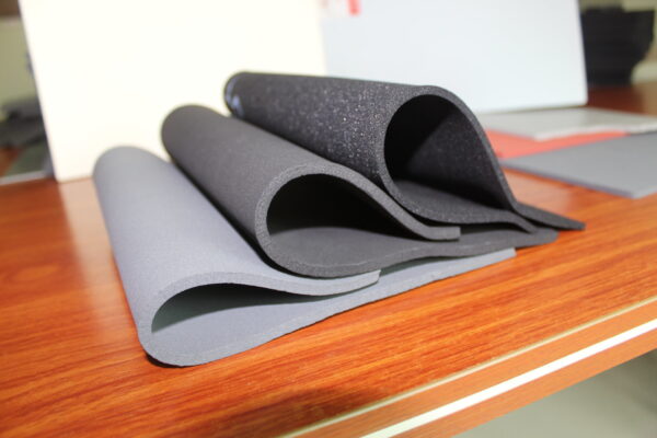 Flexible silicone sponge foam sheet for gasket compression and bending tests
