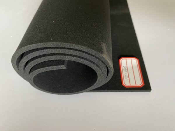 Converted nitrile foam sheet edge for custom pads and sealing strips