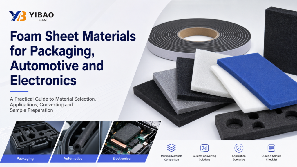 Foam sheet materials for packaging automotive and electronics