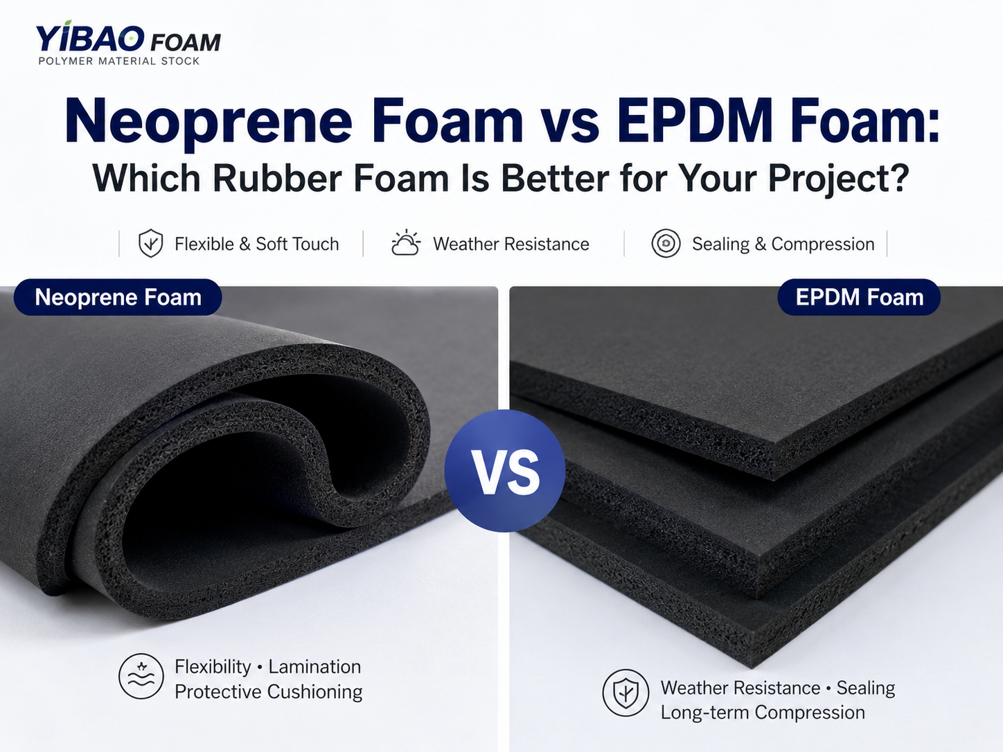 Neoprene foam vs EPDM foam rubber foam comparison